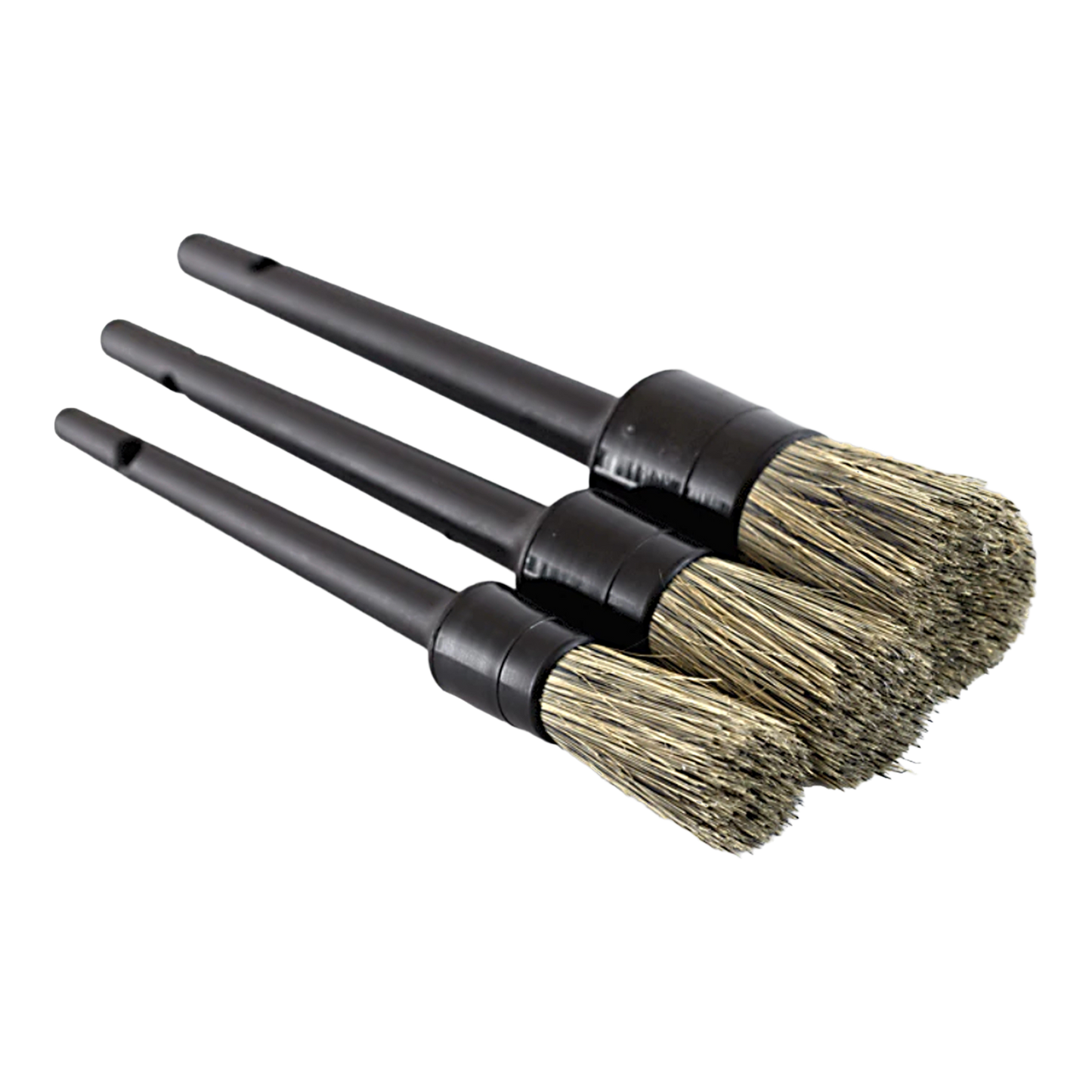 RALIS Detail Boars Hair Ultra Soft Car Detail Brushes Car Detailing Brush -  Set of 3 Pcs Different Sizes NO Metal Brush Parts for Cleaning Interior