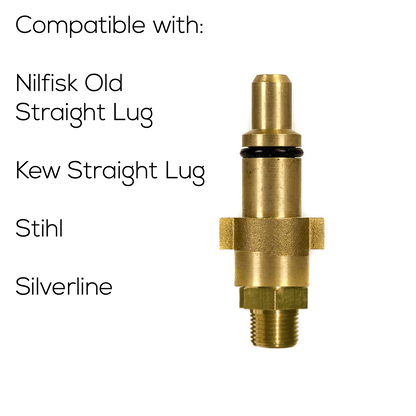 The Clay Cloth Company Vehicle Cleaning Nilfisk Old Straight Lug Snow Foam Pressure Washer Adapter 1/4in