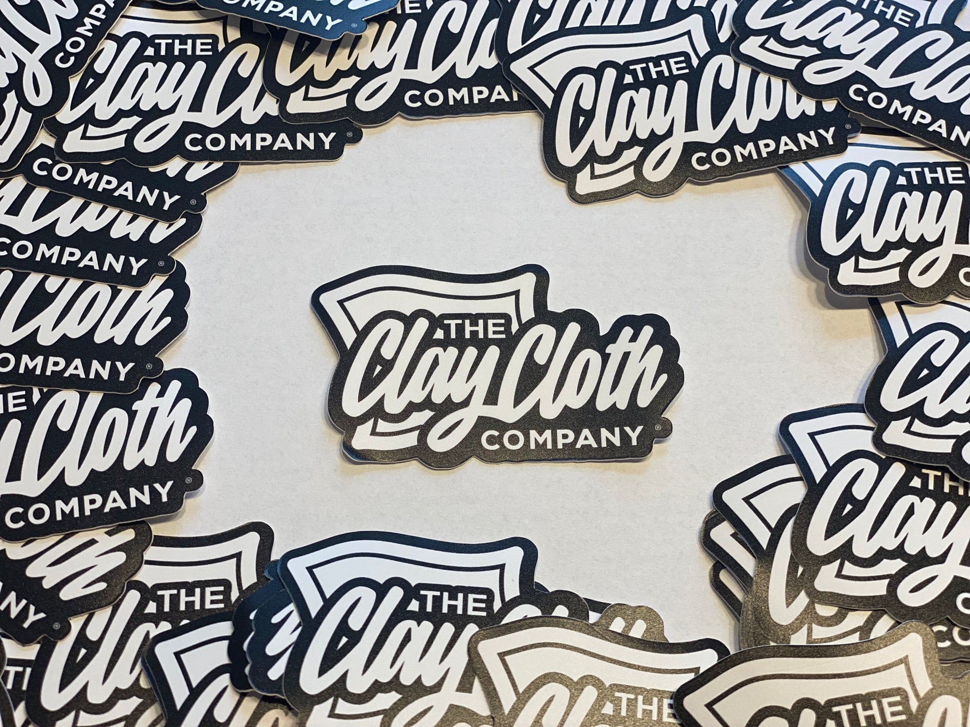 The Clay Cloth Company Vehicle Cleaning White on Black The Clay Cloth Company Stickers